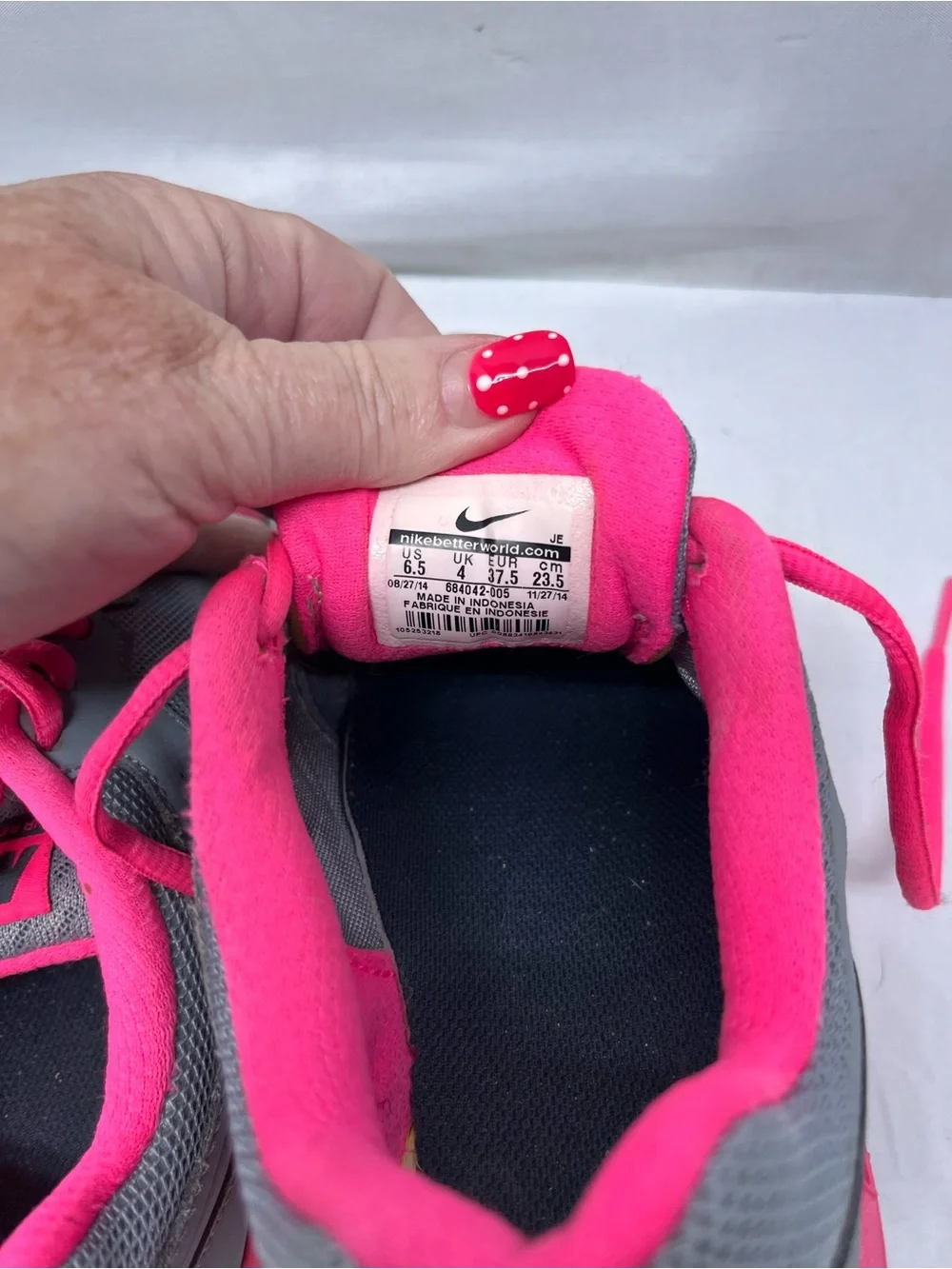 Nike Women's Gray and Hot Pink Athletic Running Sneakers